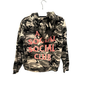 Anti Social Social Club Camo Hoodie Size Small Gray Black Casual Sweater Women's
